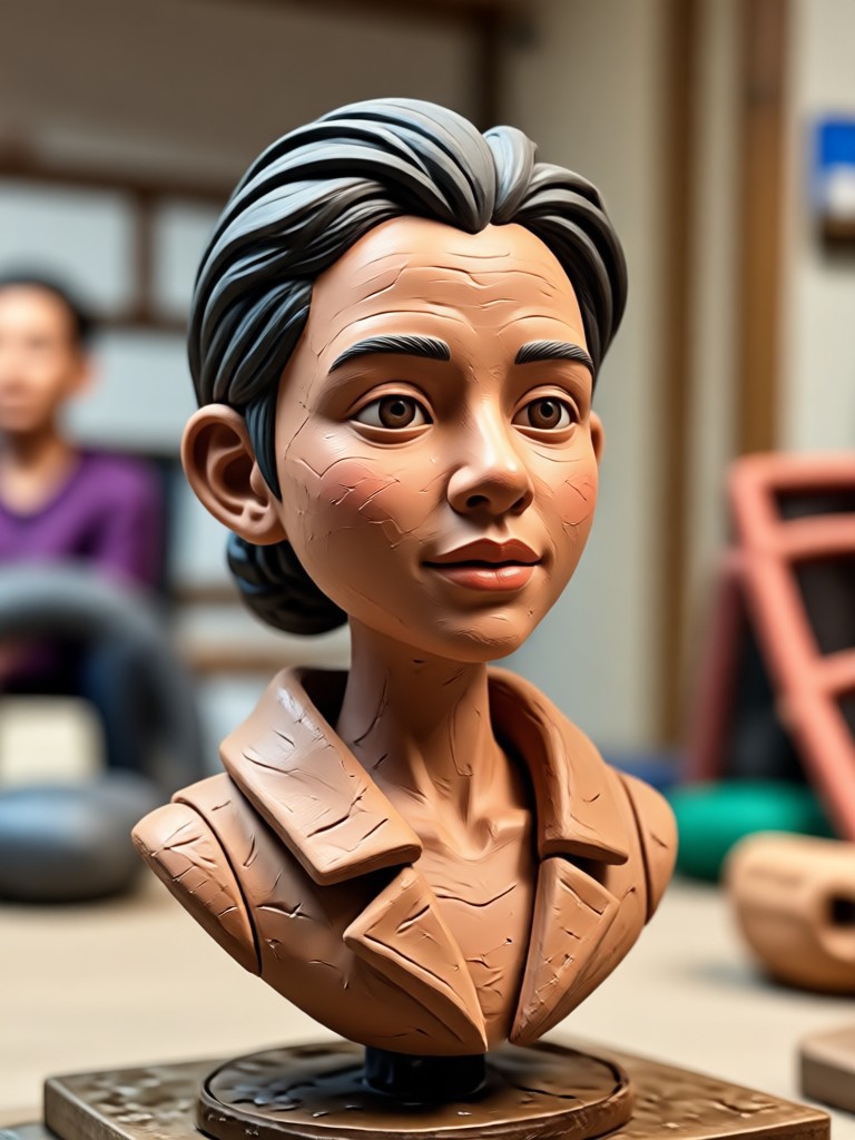 Modelo de argila de um personagem de desenho animado