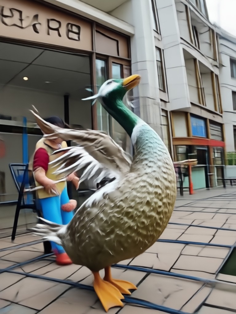 Celebrity face in duck dance filter
