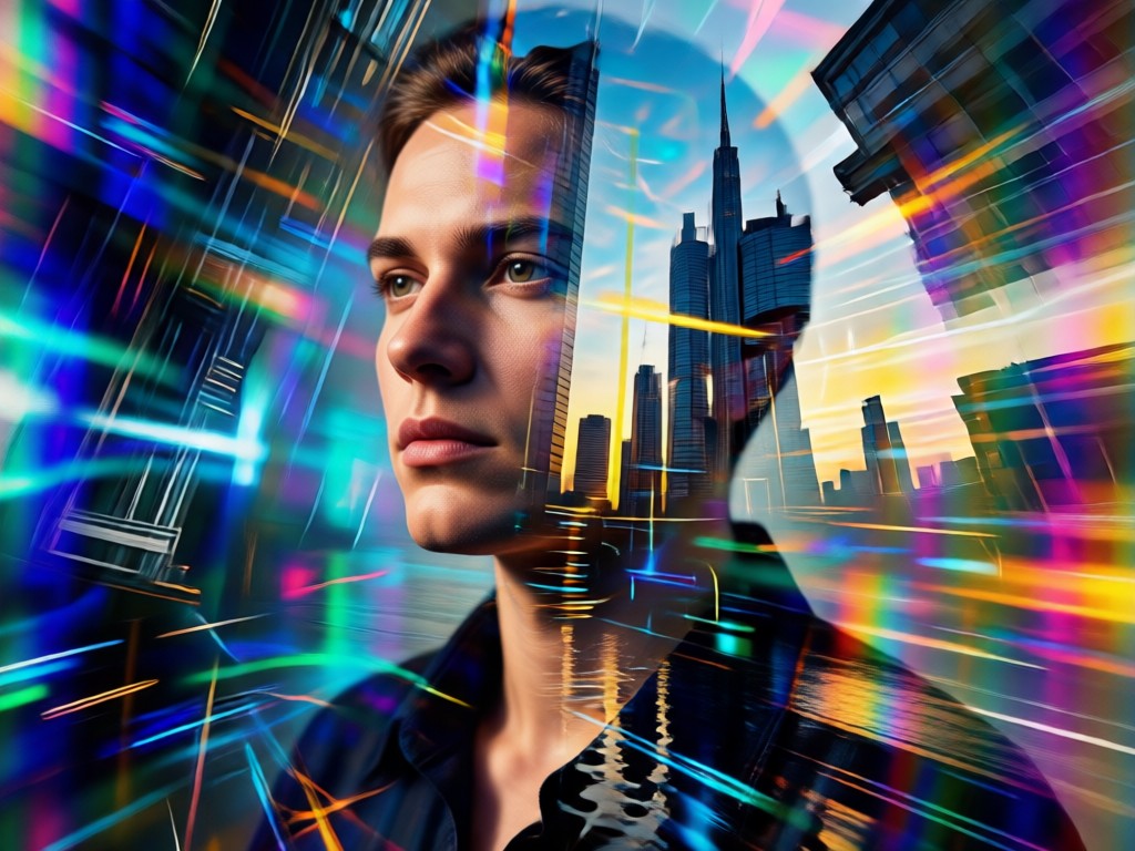 Generate Cinematic Double Exposure Portrait Maker with one tap