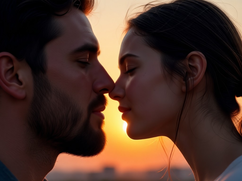 Romantic occasion sunset kiss video example