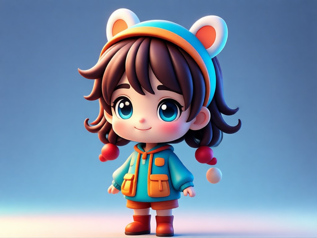 Beispiel für hochauflösenden 3D-Chibi-Art-Export