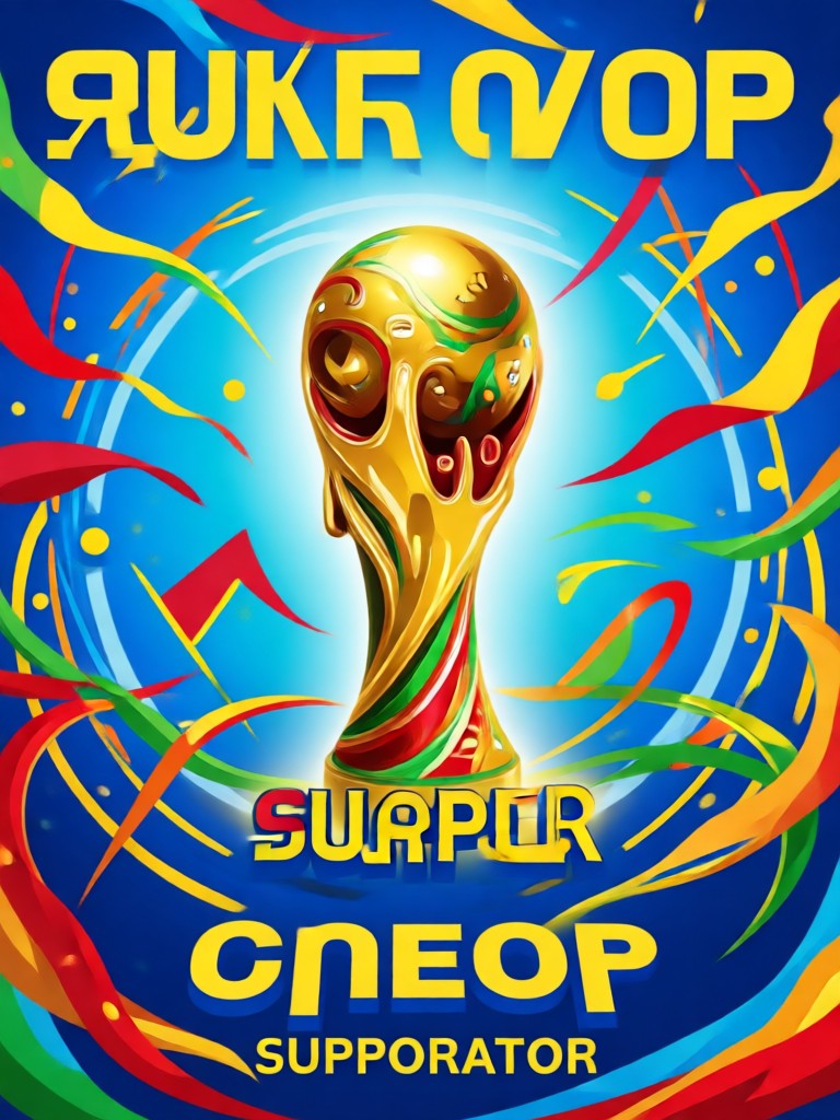 Brazil football supporter poster with yellow and green theme