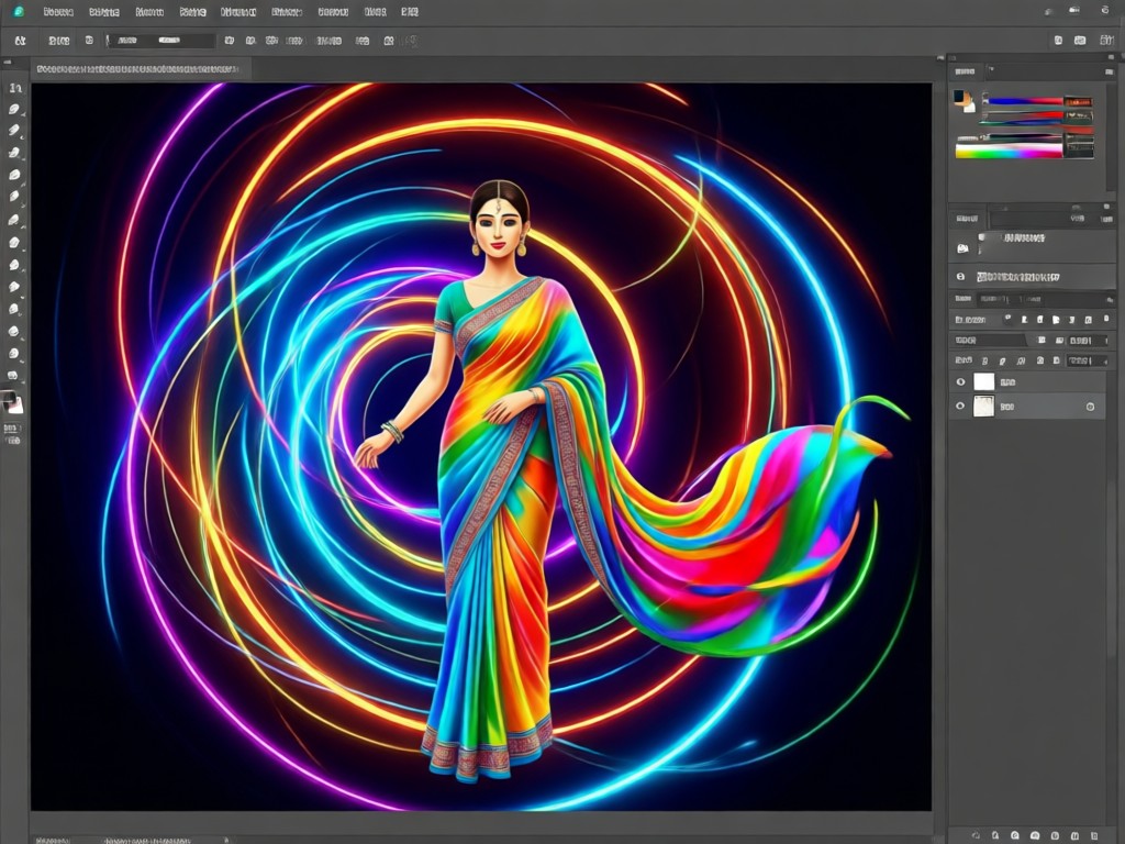 AI animated video of a model in a traditional saree