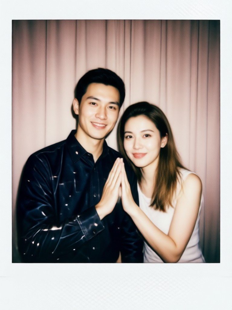 Mobile app creating Polaroid couple photos