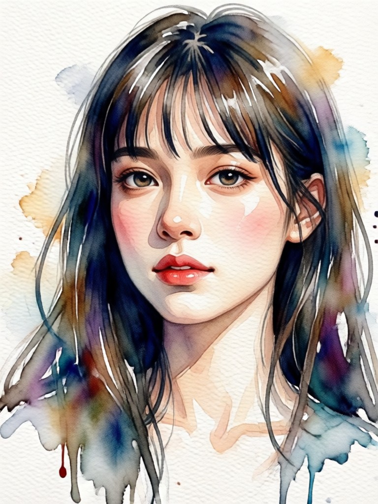Professional headshot as a watercolor painting