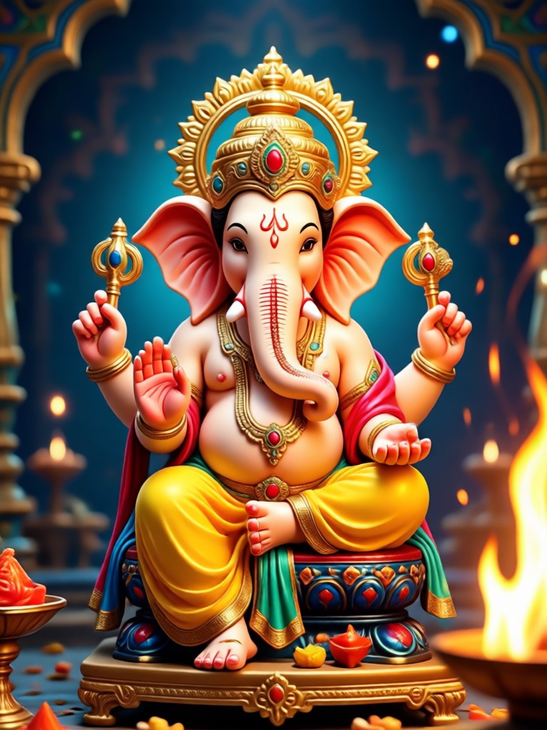 Niedliches Cartoon-Stil Bappa KI-Bild für Kinder