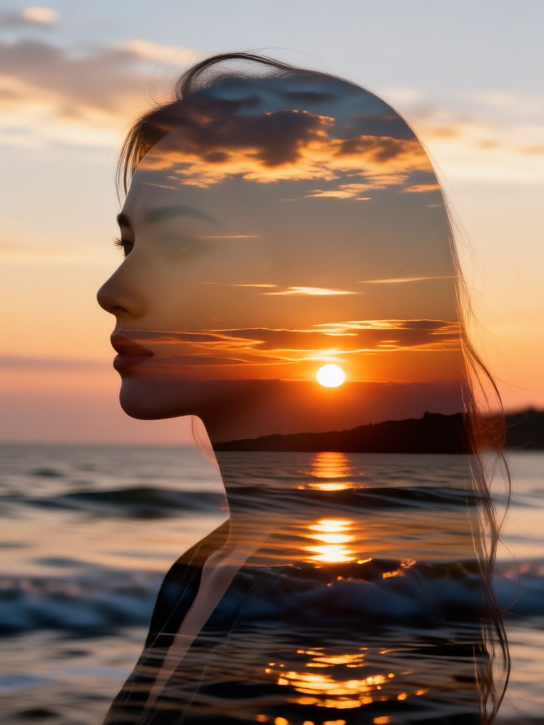 Siluet dengan sunset golden hour