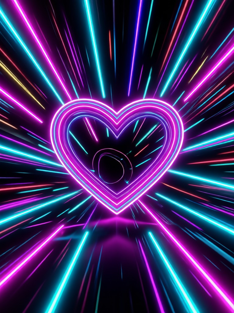 Pink and blue neon kiss video with light trails