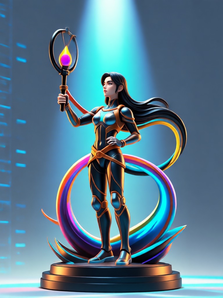 아니메 스타일 3D 캐릭터 피규어