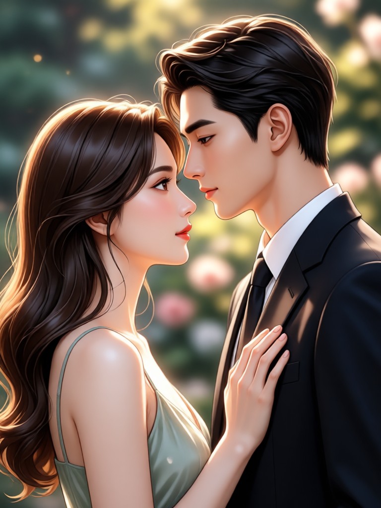Minimalist line art aesthetic couple portrait