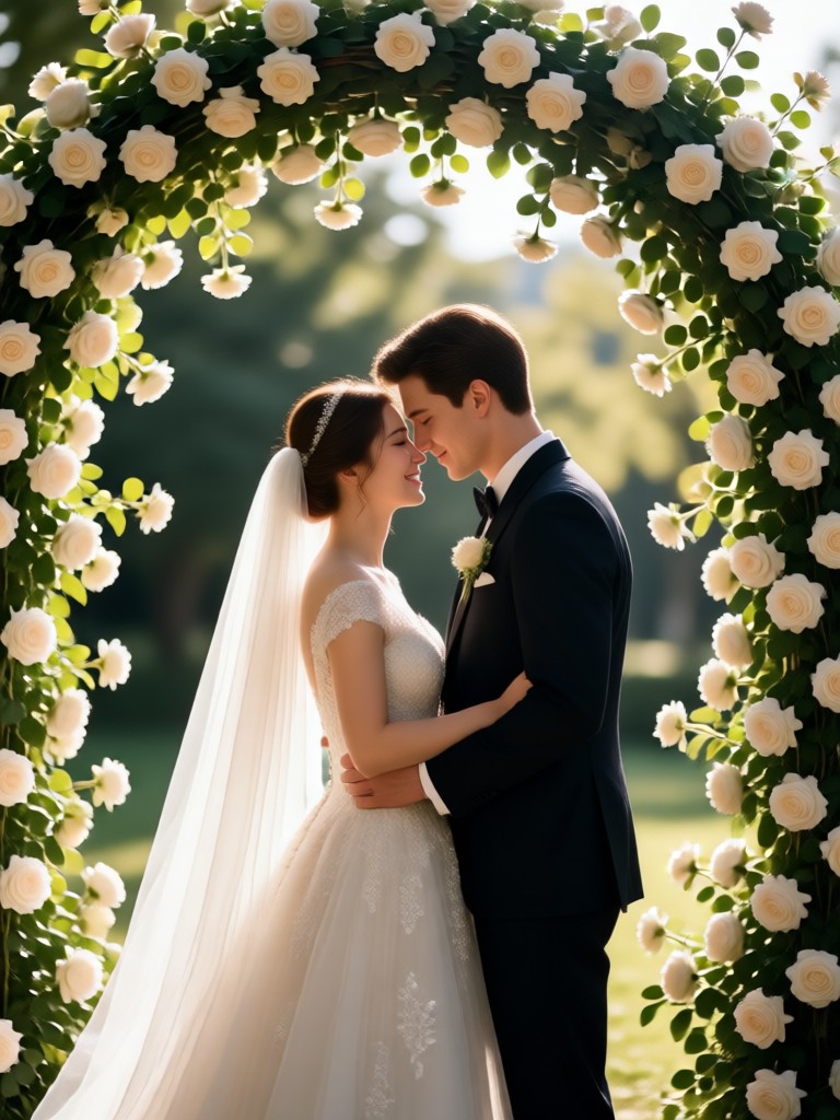 AI vintage-themed wedding photo