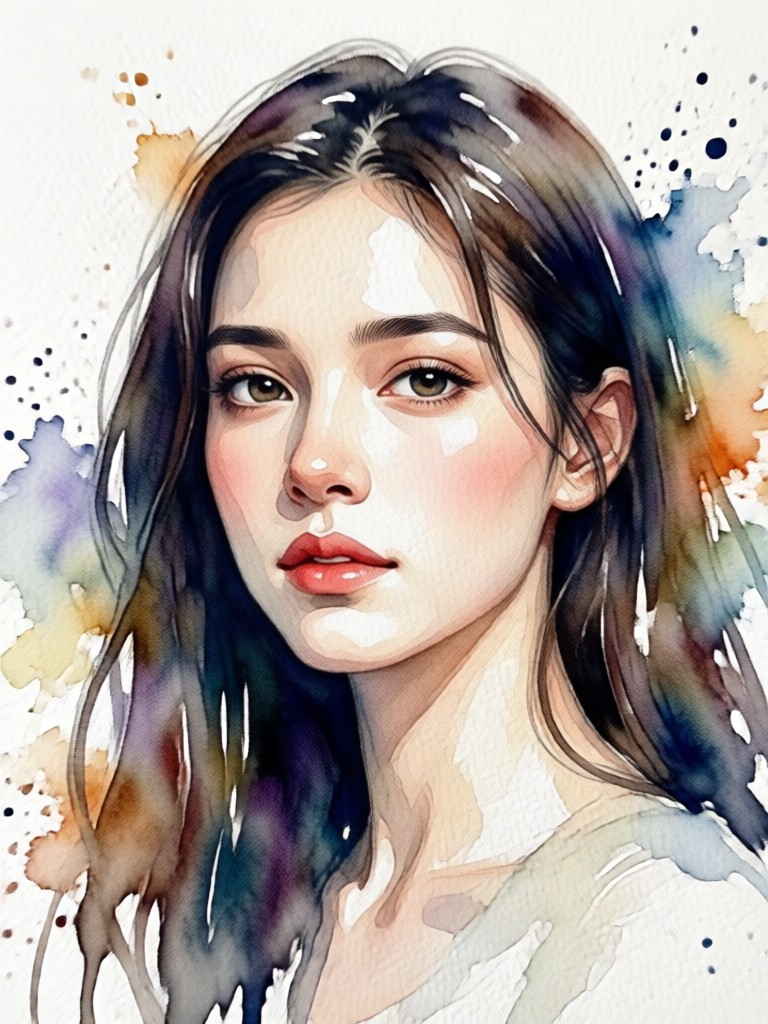 Pet portrait with AI watercolor effect