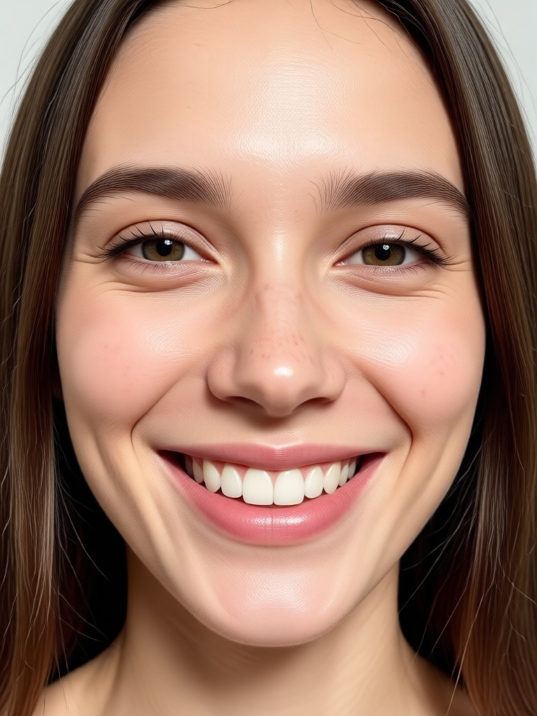 Arte de personagem com um sorriso de IA