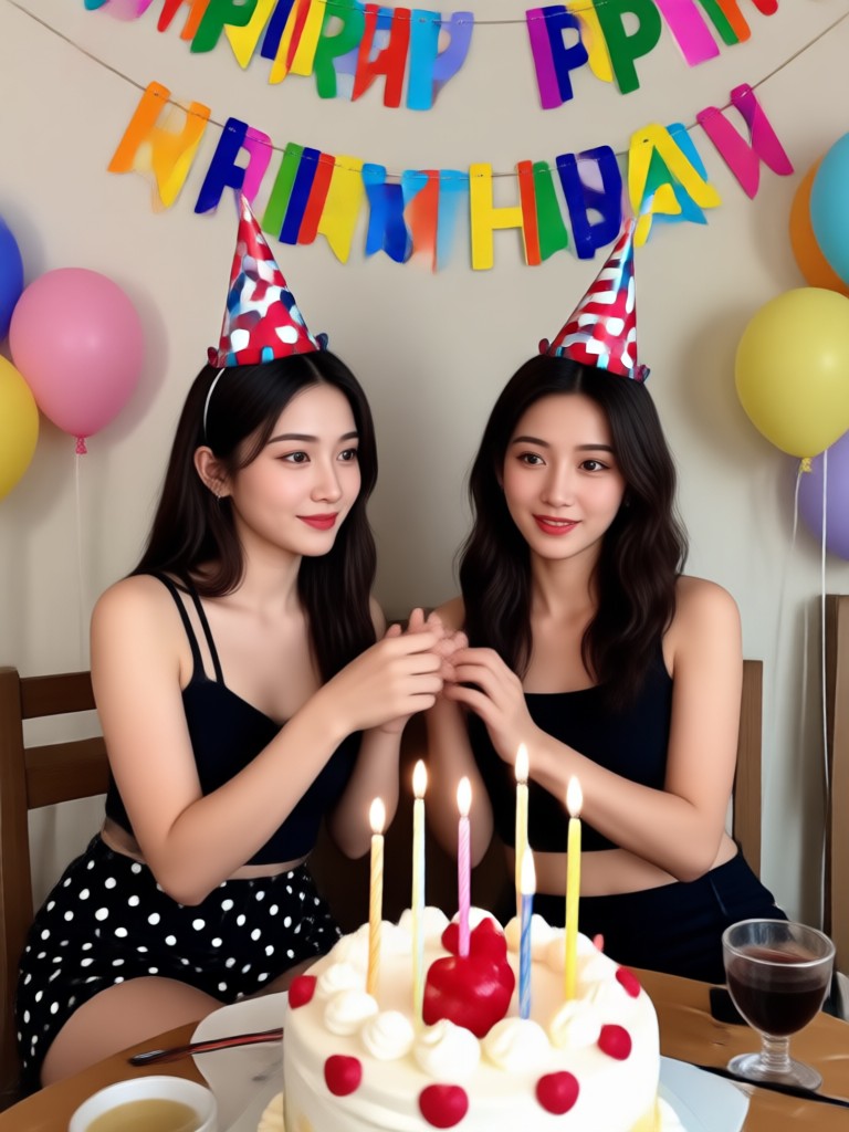 Personalized video with girlfriend blowing out cake candles