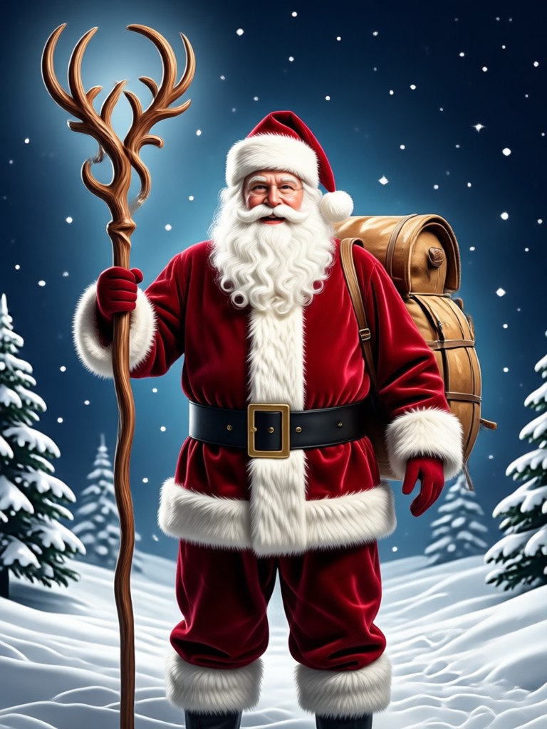 Family Santa portrait for Christmas card