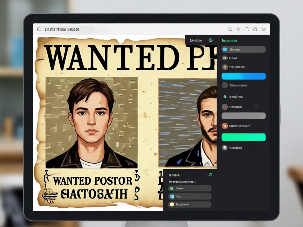 Realistic vintage wanted poster effect