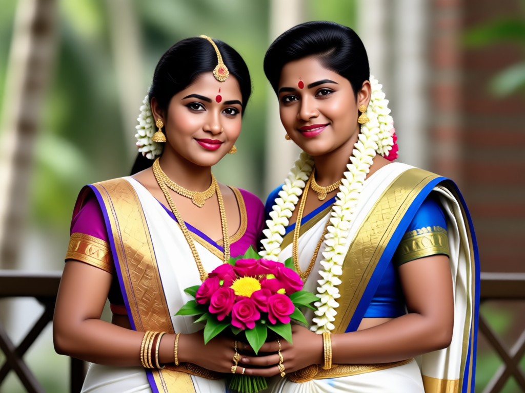 Anpassbare Kerala-Paar-Foto-Elemente