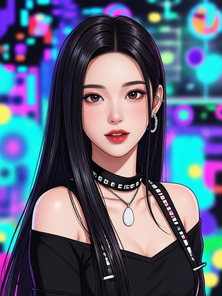 School uniform concept cute K Pop idol AI filter