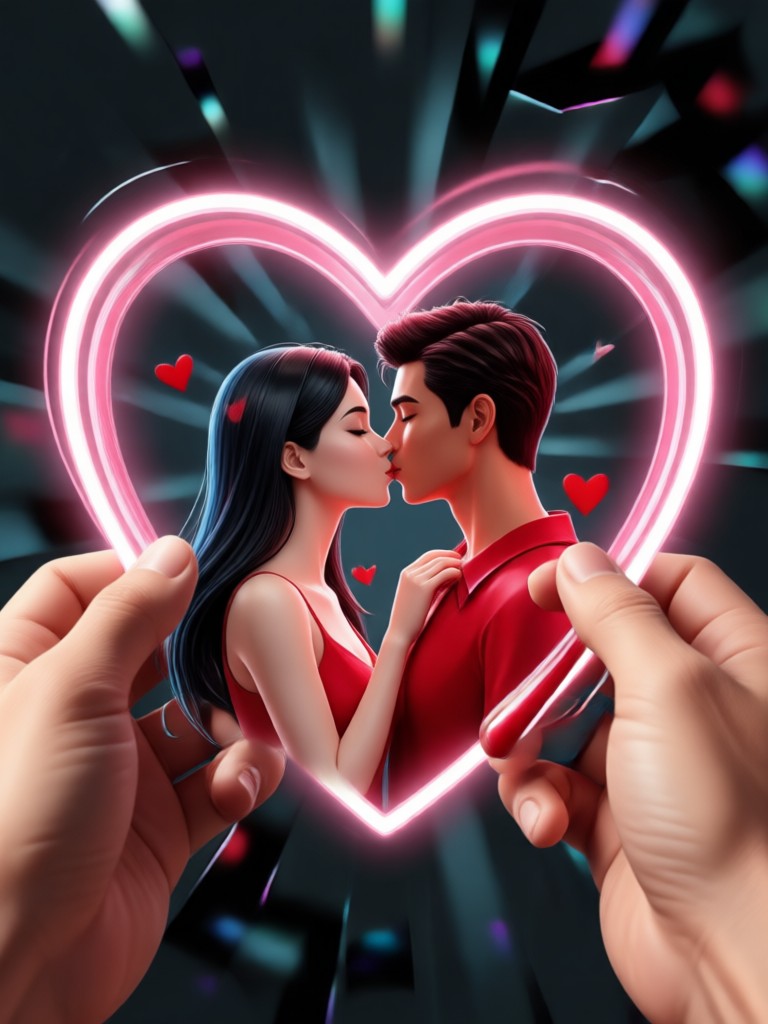 Video de San Valentín con animación en forma de corazón