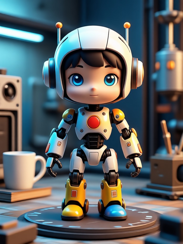 Anime style robot toy figure transformation