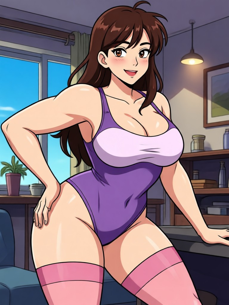 neon night adult cartoon scene sample