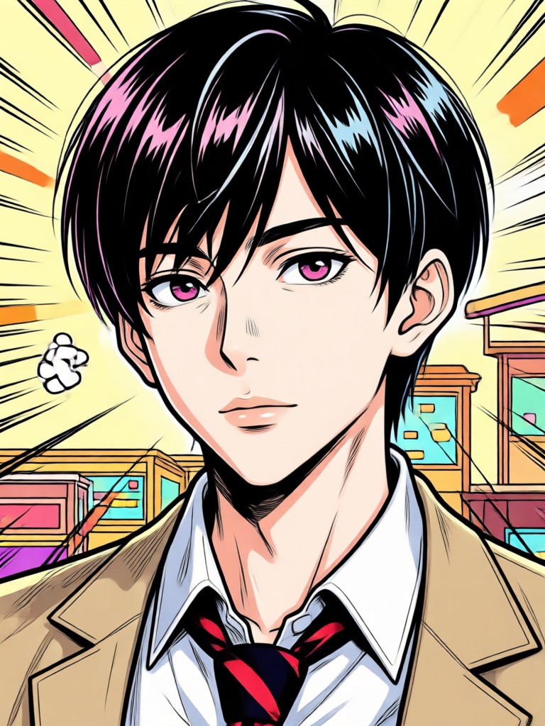 Phone showcasing AI manga art creation