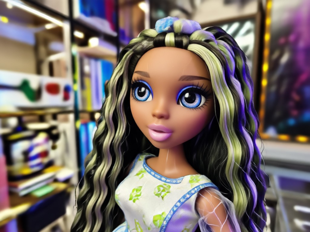 Before and after AI Bratz doll transformation