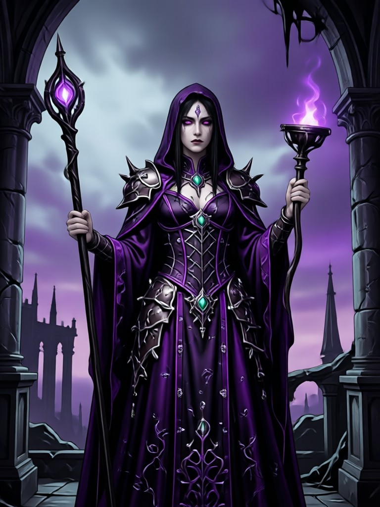 Fantasy-Gothic-Burg-KI-Landschaft in der Dämmerung