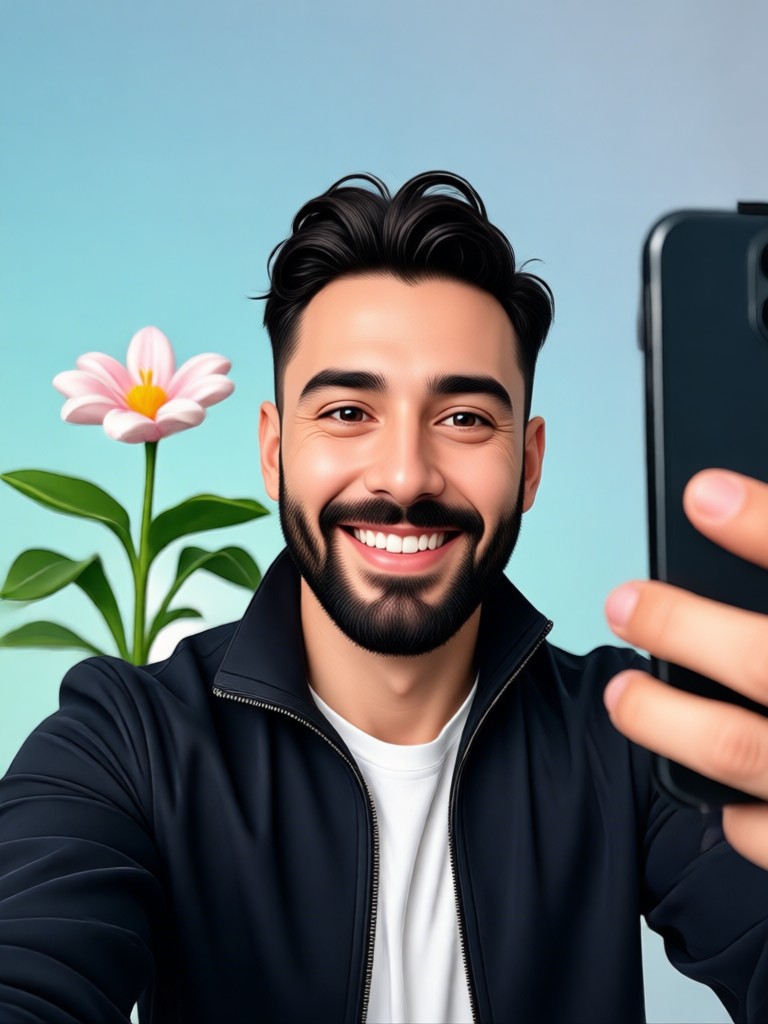 AI generated celebrity selfie example