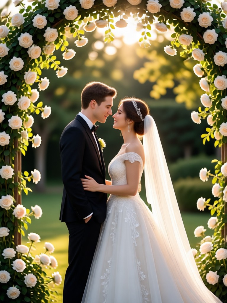 AI が生成した優雅な結婚写真