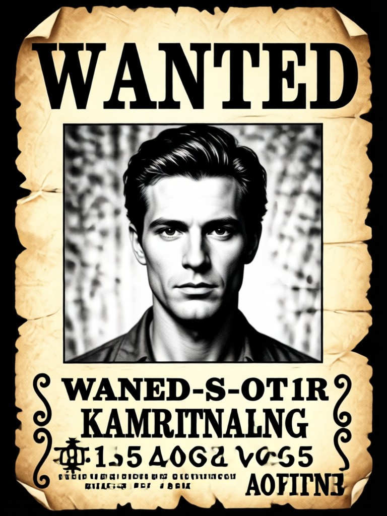 Classic Black and White Wanted Poster