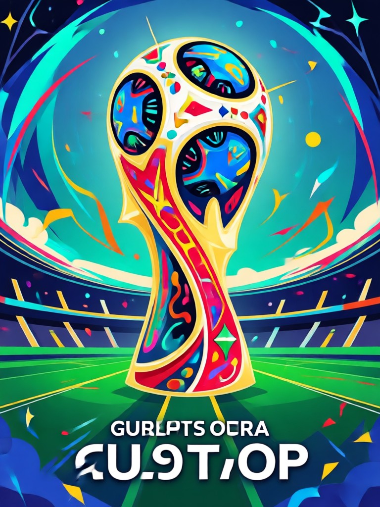 Mobile app interface showing World Cup poster creation
