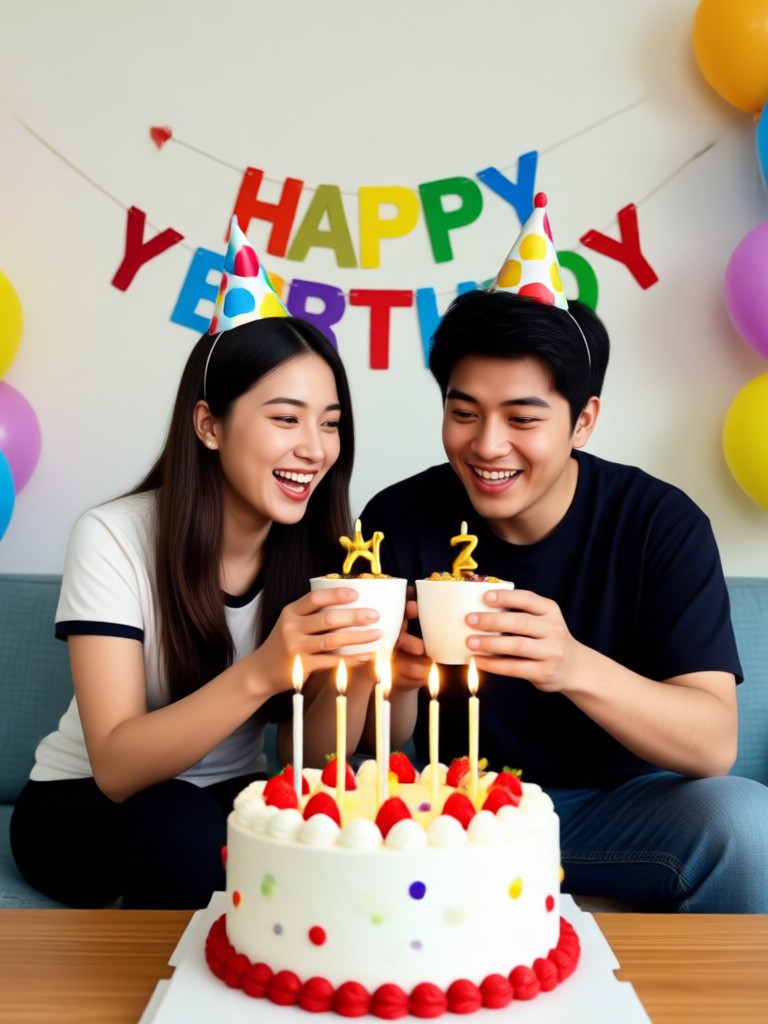 Birthday video with personalized text messages