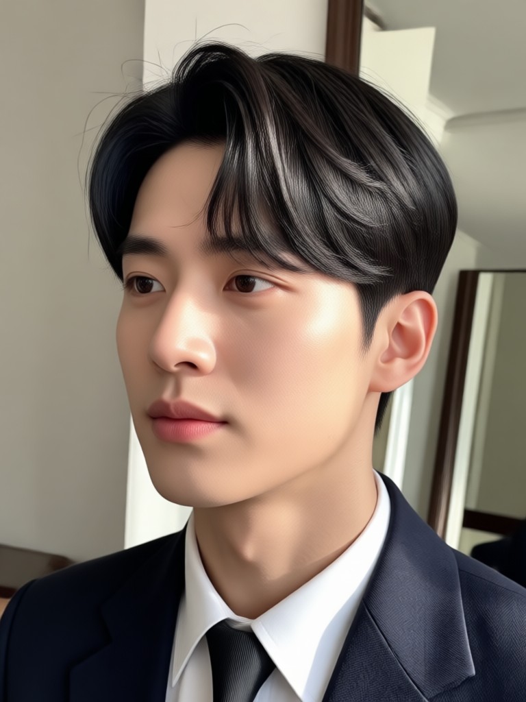 Estilo de peinado mullet coreano generado por IA