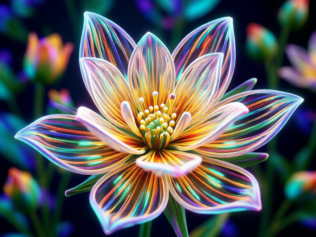 AI generated botanical illustration examples