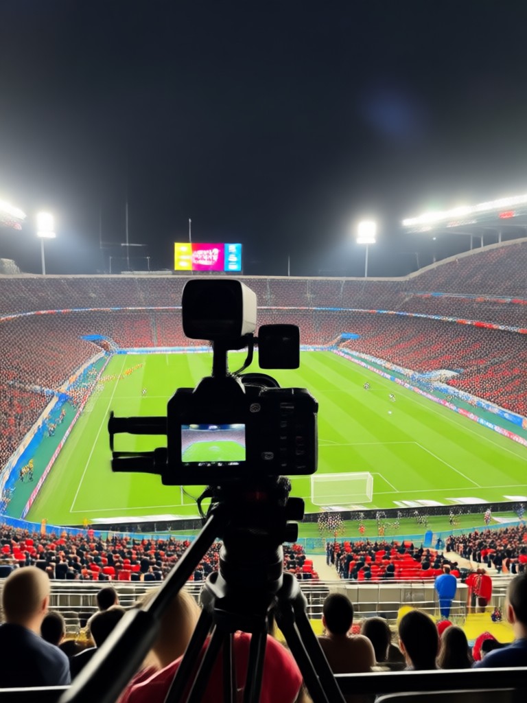 Mobile phone showing stadium camera effect interface
