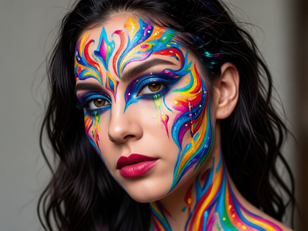Style-Richtungssteuerung für Body-Art-Mädchenfotos