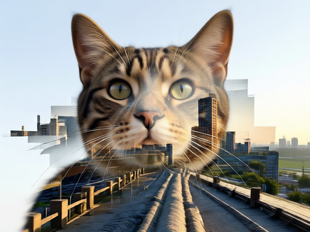 Social media grid featuring double exposure pet art