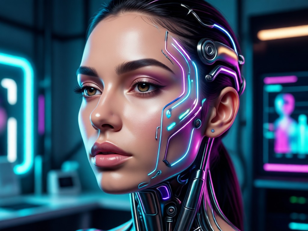 AI portrait with moody atmospheric lighting