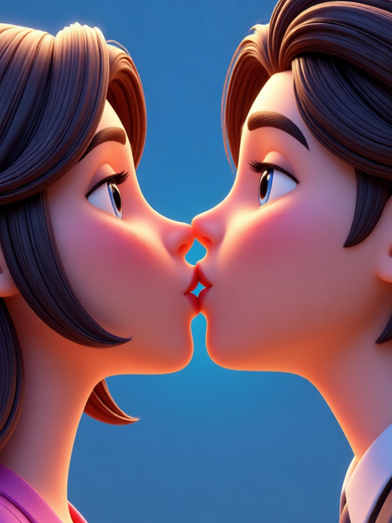 클레이메이션 3D 키스 애니메이션