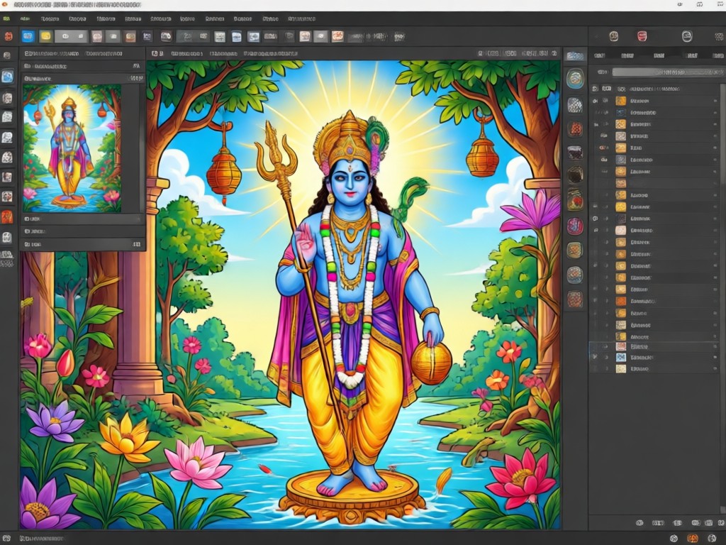 High-quality HD AI portrait of Lord Krishna