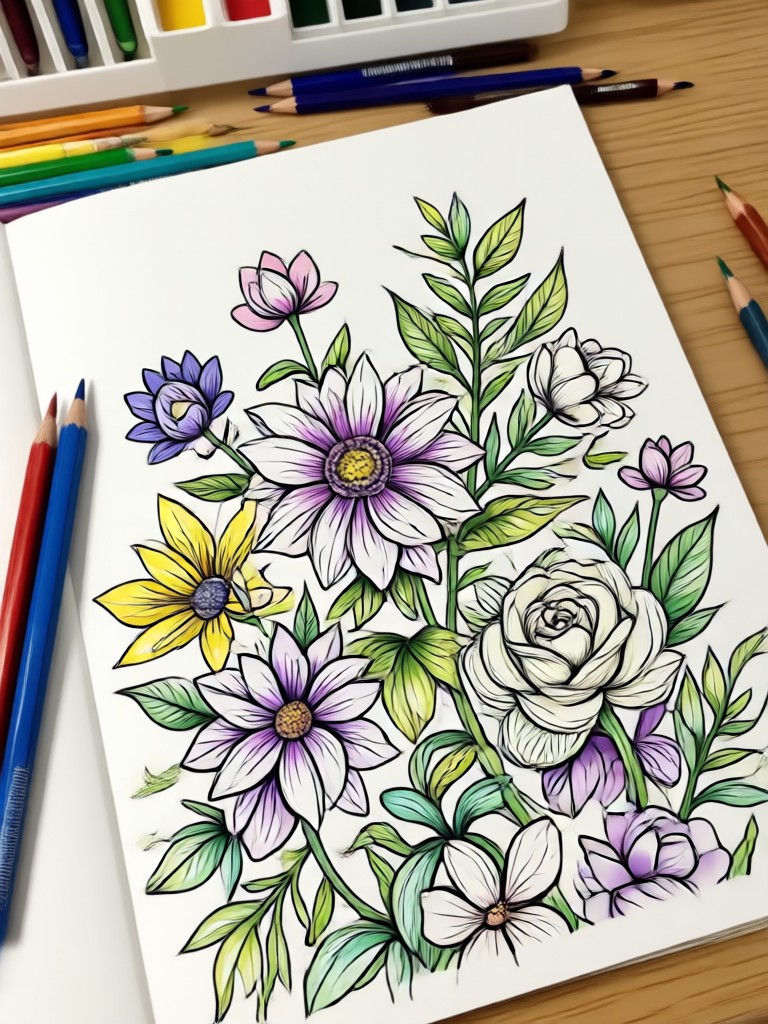 Fairy tale castle AI coloring page
