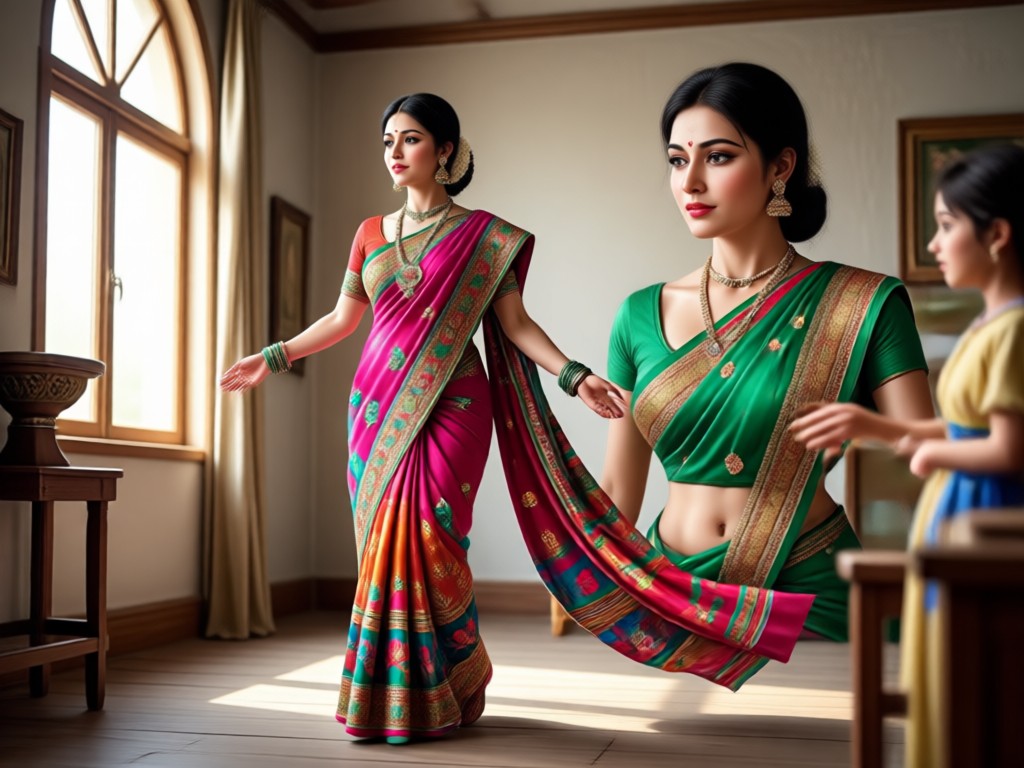 AI saree video editor creating animated saree movement
