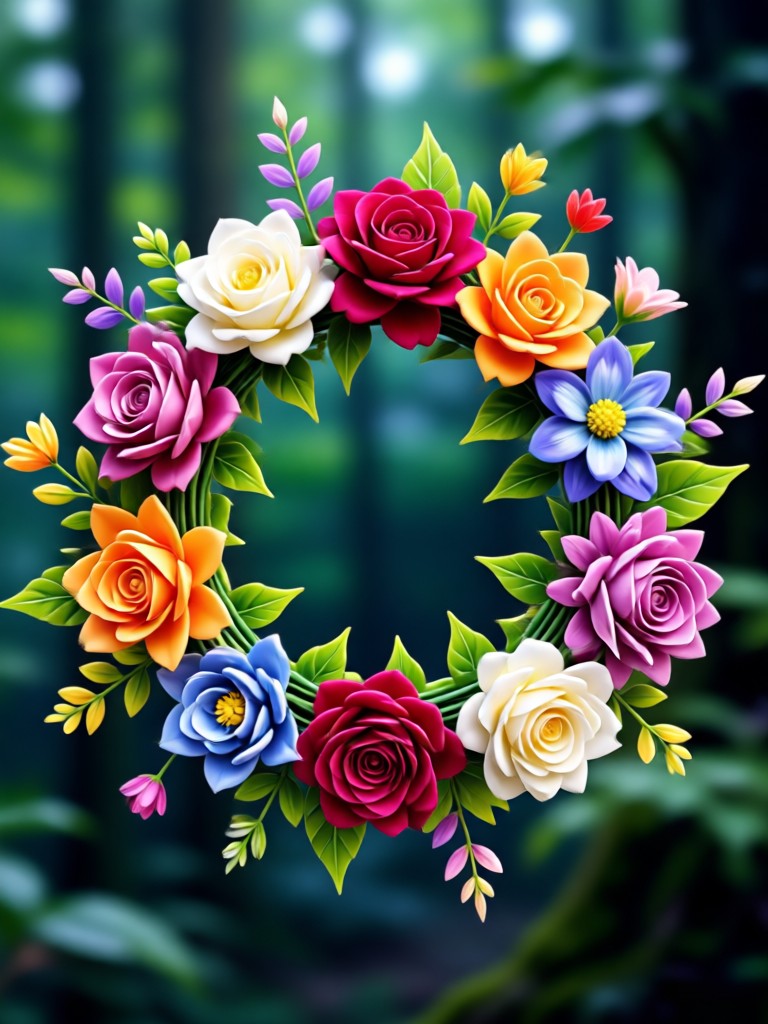 Foto de grupo con coronas de flores por IA a juego para amigos