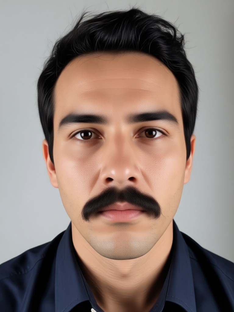 Smartphone screen showing the mustache filter in action