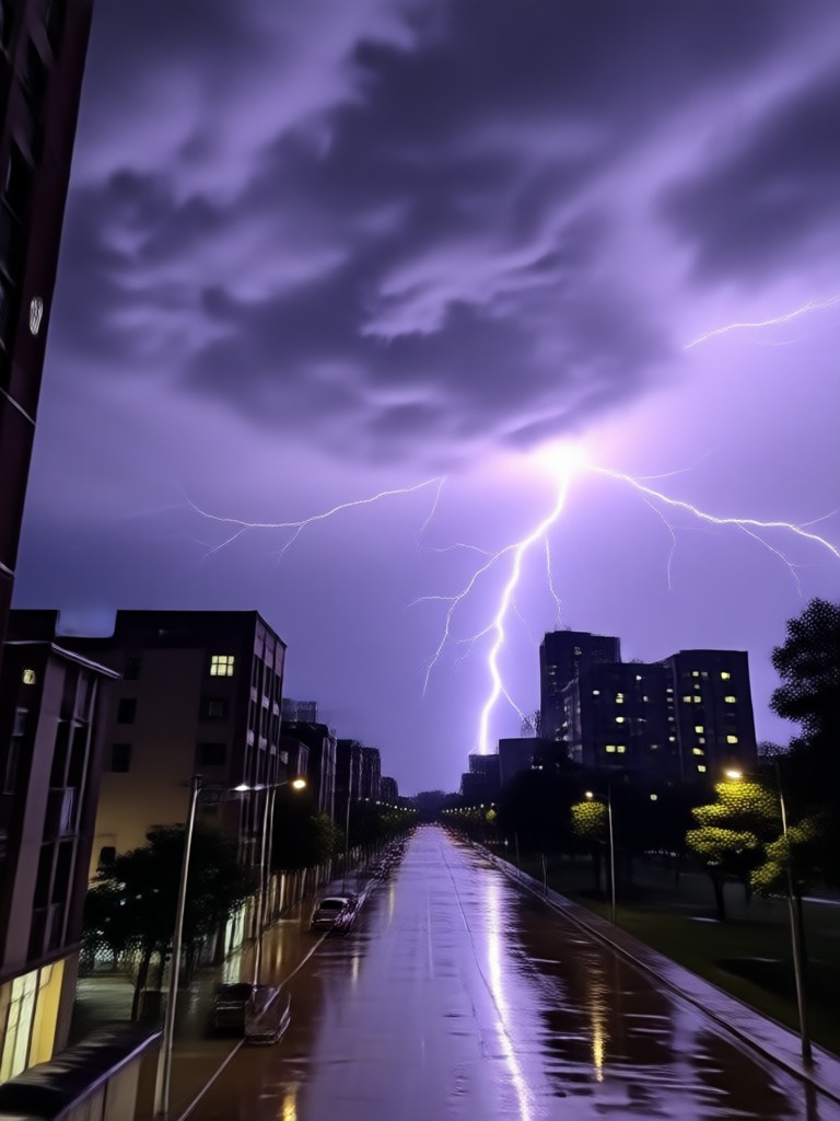 Fantasy storm with magical lightning effects AI video