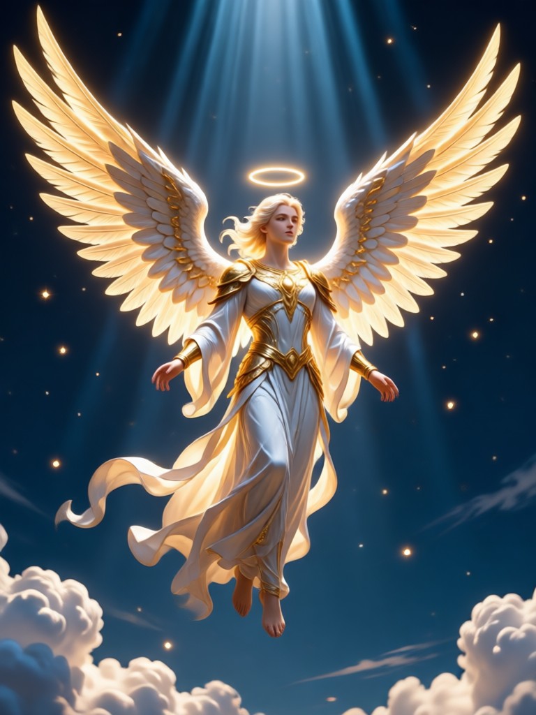 Fantasy style warrior angel in armor
