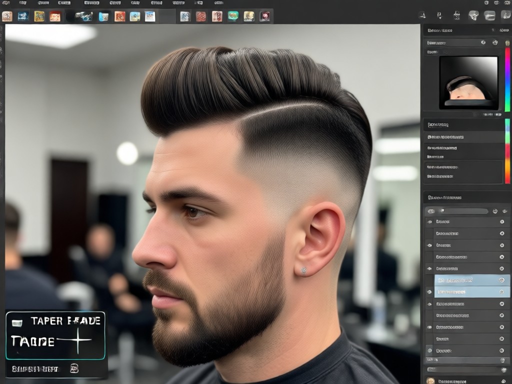 Confident man with AI generated taper fade haircut