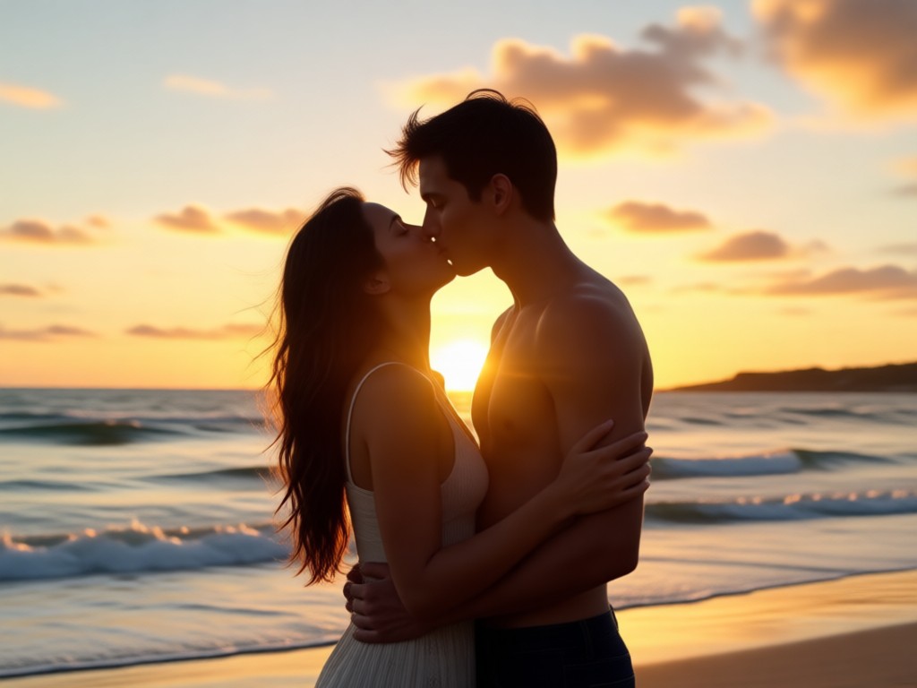 AI creating a beach kiss video from a photo