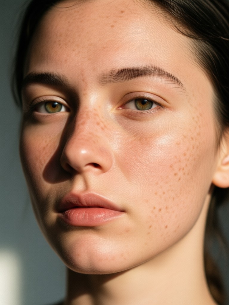 Side-by-side comparison of freckle styles